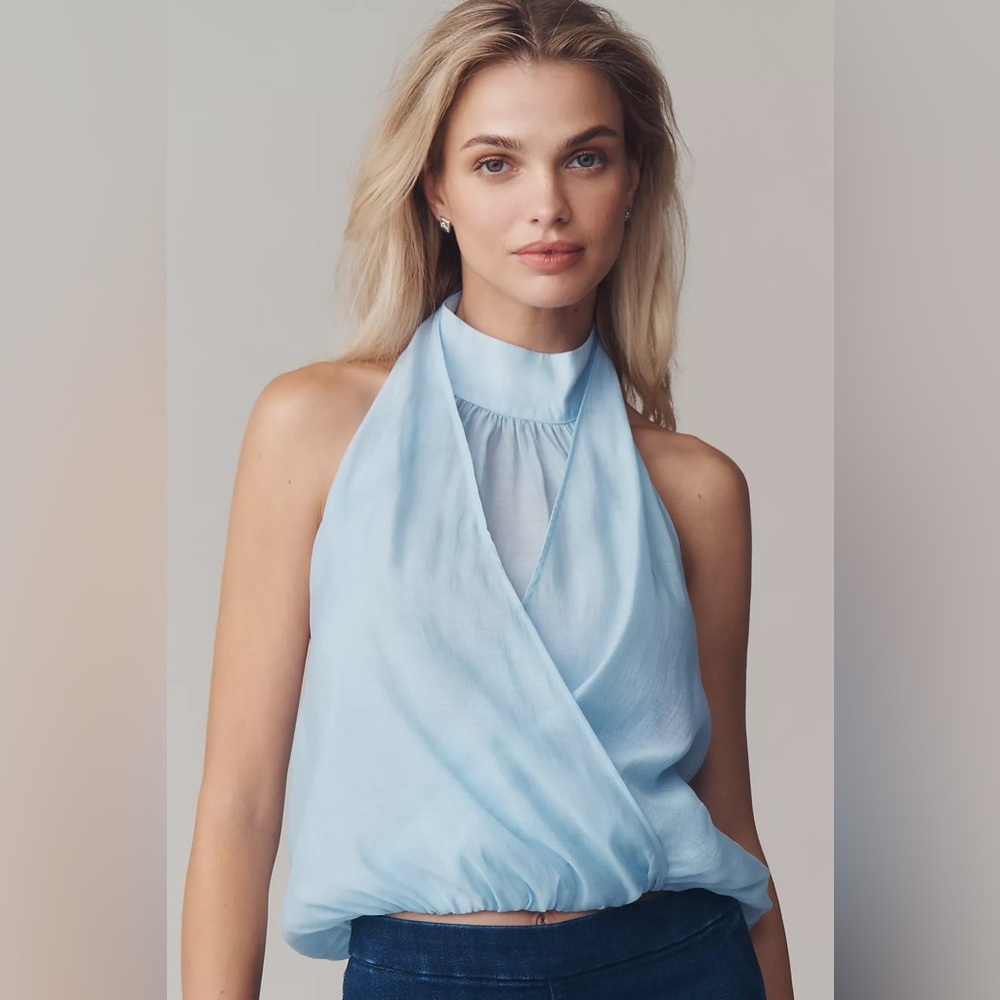 By Anthropologie Layered Halter Sleeveless Blouse